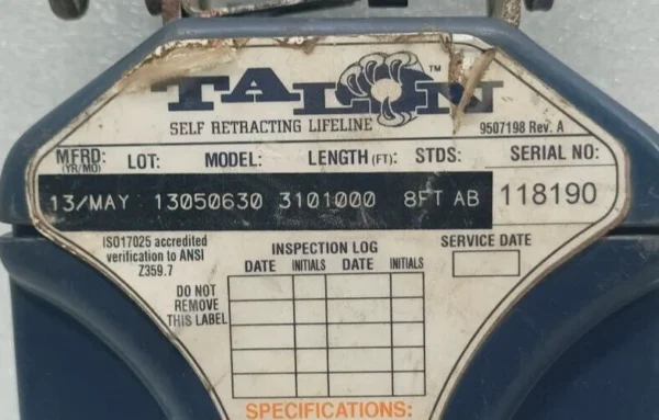 SALA TALON 3101000 SELF RETRACTING LIFELINE - Image 2